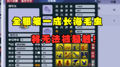 梦幻西游：“他的成长绝对全服第一！”，老王直言：8年后成第一海毛虫！
