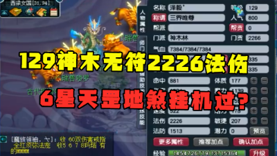 梦幻西游：129神木林无符2226法伤，老王直言：挂机刷6星天罡地煞！