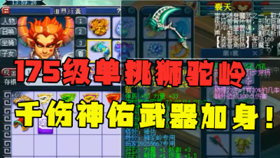 梦幻西游：175单挑狮驼见过吗？千伤神佑武器加身，超级暴力！