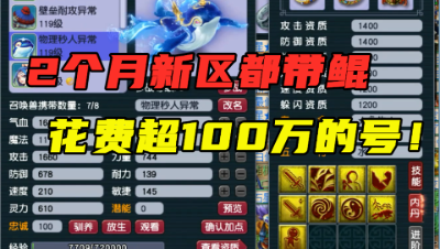 梦幻西游：开区仅2个月，花费超100万打造的号，老王直呼：玩不起！