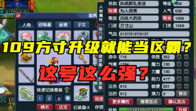 梦幻西游：“这号升级就能当区霸！”，老王展示新区109方寸山！