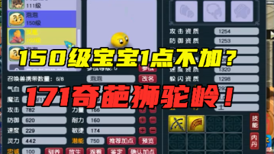 梦幻西游：150级宝宝1点不加？全身装备仅值300块，这171狮驼真奇葩！