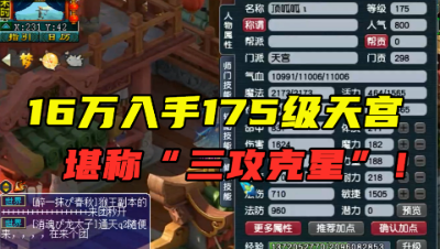 梦幻西游：16万入手175罕见天宫，装备堪称三攻克星，太会玩了！