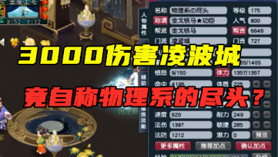 梦幻西游：175级3000伤害凌波城，竟自称物理系的尽头？合格吗？