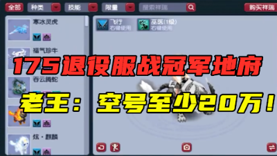 梦幻西游：175服战冠军地府退役，老王给空号估价：至少值20万！