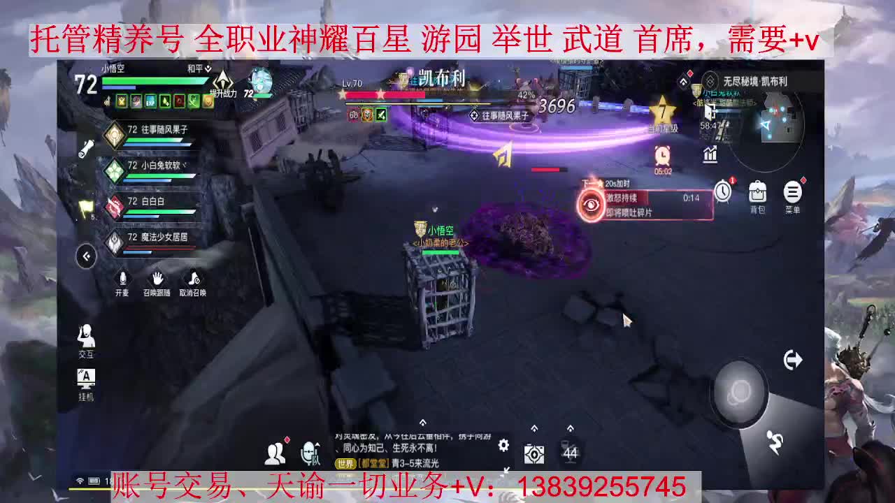 业刹神耀，接全职业托管、神耀 第1段