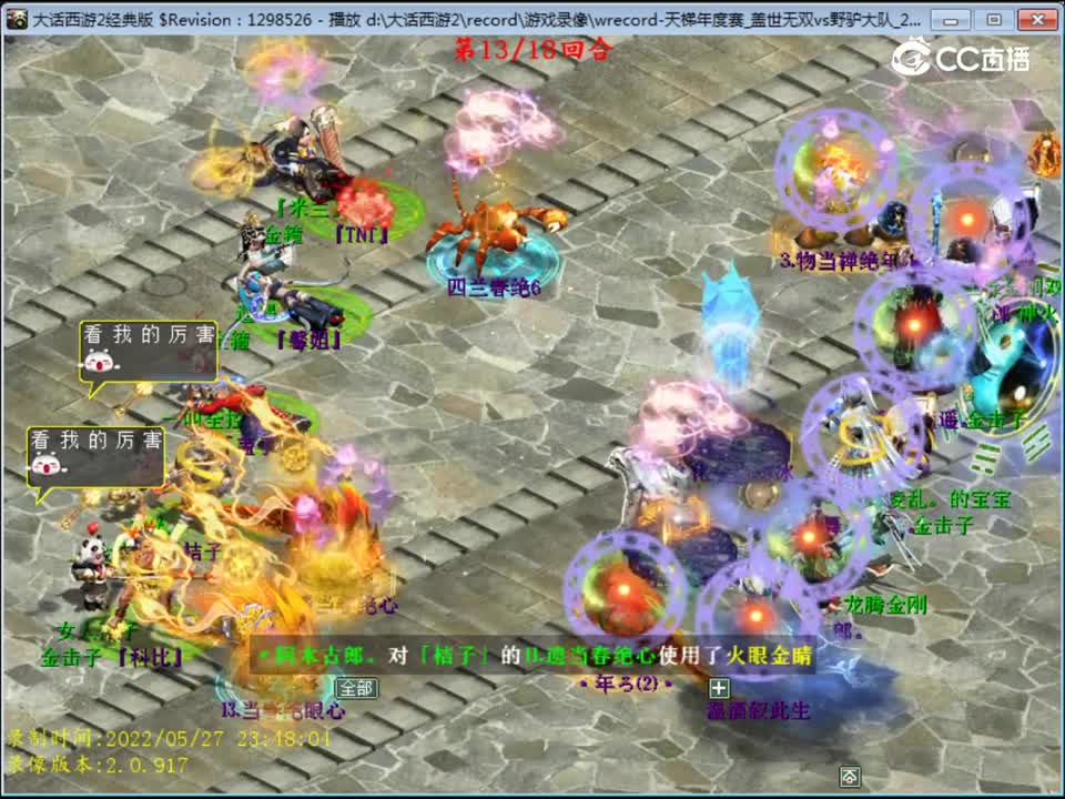 大话西游2：天梯总决赛抢位赛盖世无双VS野驴大队