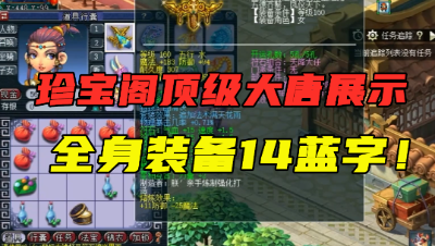 梦幻西游：珍宝阁豪门服战大唐，全身装备14蓝字，冠军实至名归！