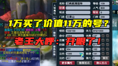 梦幻西游：1万买的号竟估价11万？看到还价，老王直呼：开眼了！