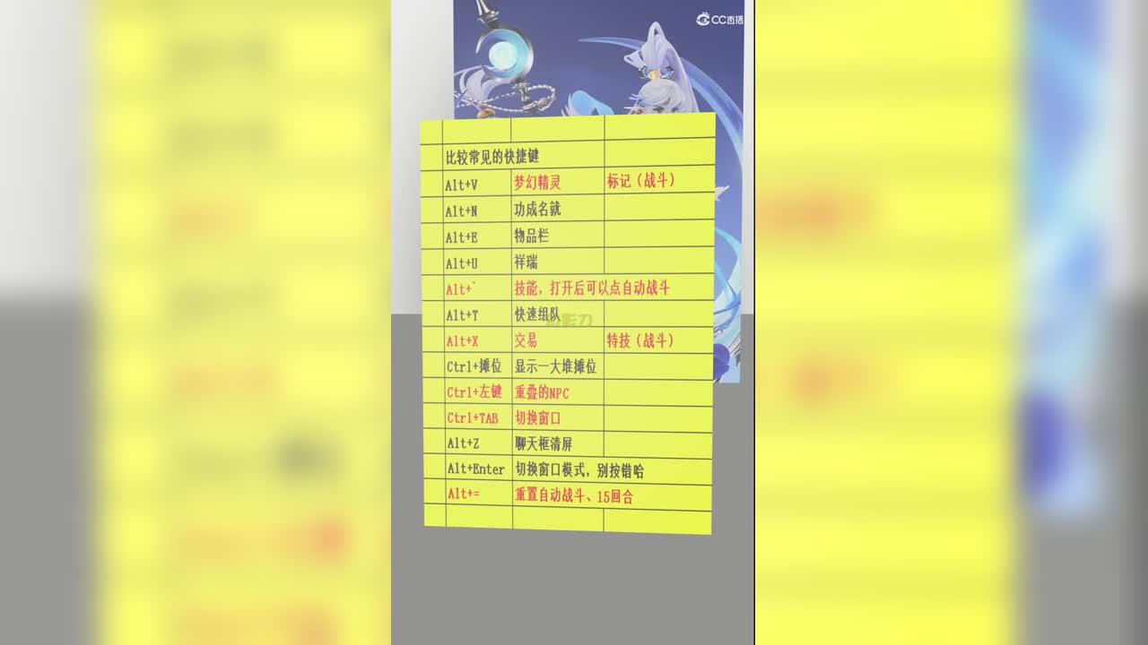 比较常见的快捷键