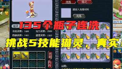 梦幻西游：用135个净瓶玉露洗猫灵，能否洗出5技能？几率太感人！