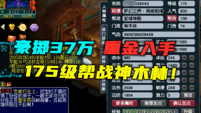 梦幻西游：37万重金取号175神木林，上号就赚2万，直接能打帮战！