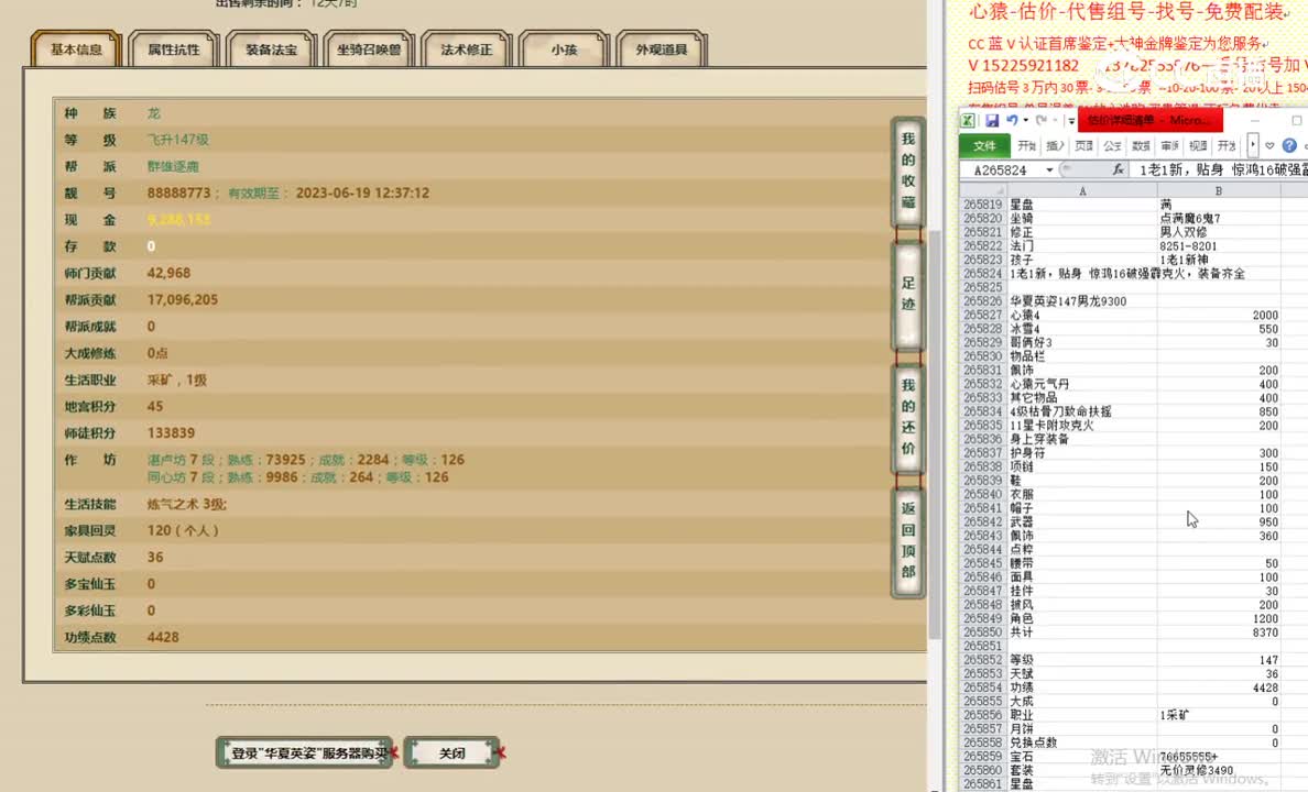 华夏英姿147男龙9300
