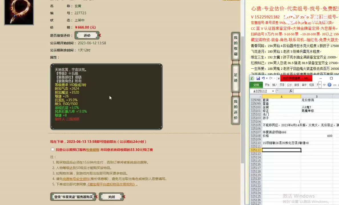 华夏英姿项链666