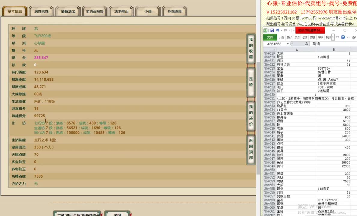 齐云灵脉200女龙79999