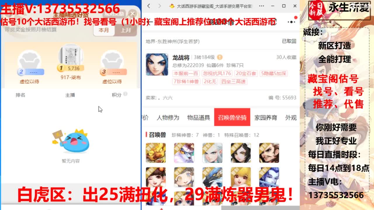 专业藏宝阁，估价找号帮出，调号 第6段