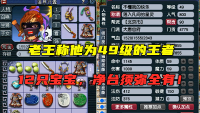 梦幻西游：老王称他为49级的王者，12只宝宝净台须弥全有，暴力！