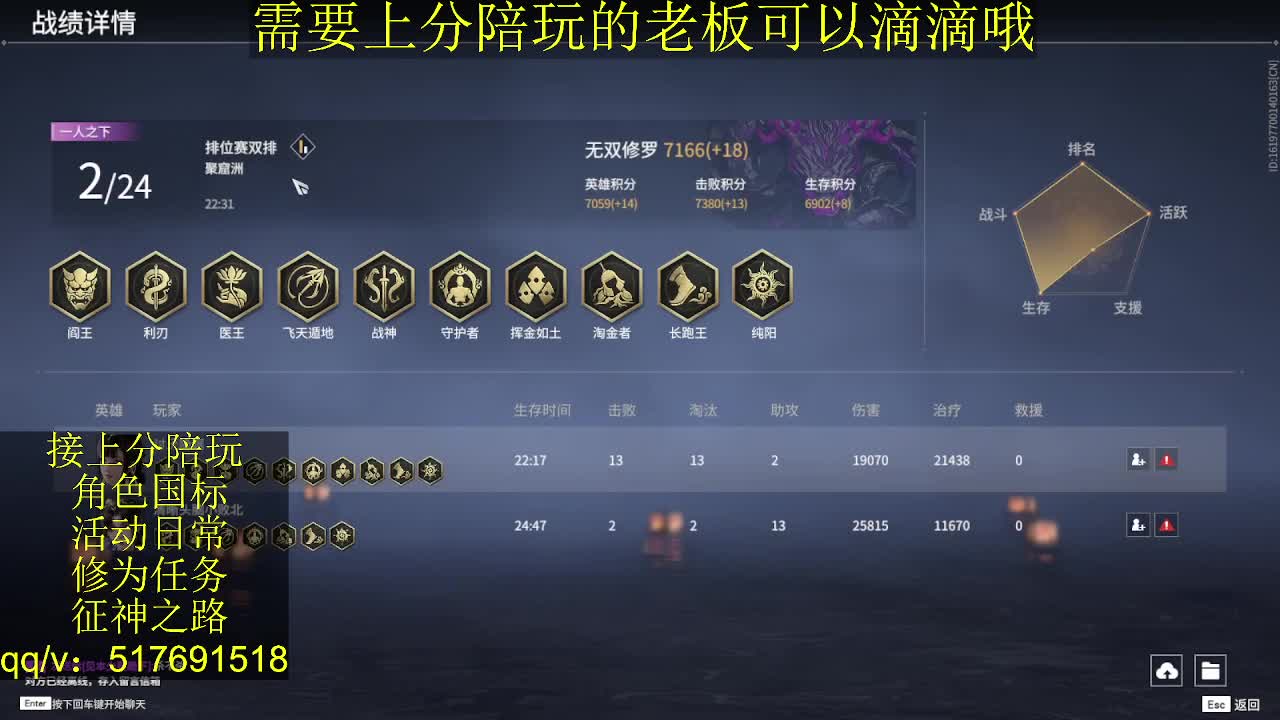 接陪.上分,399上修罗, 第9段