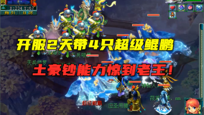 梦幻西游：开服2天带4只鲲鹏，数万开攻击特效，钞能力惊到老王！