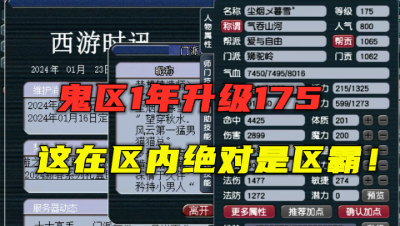 梦幻西游：这在区内就是区霸级的，1年新区变鬼区，如何升级175？