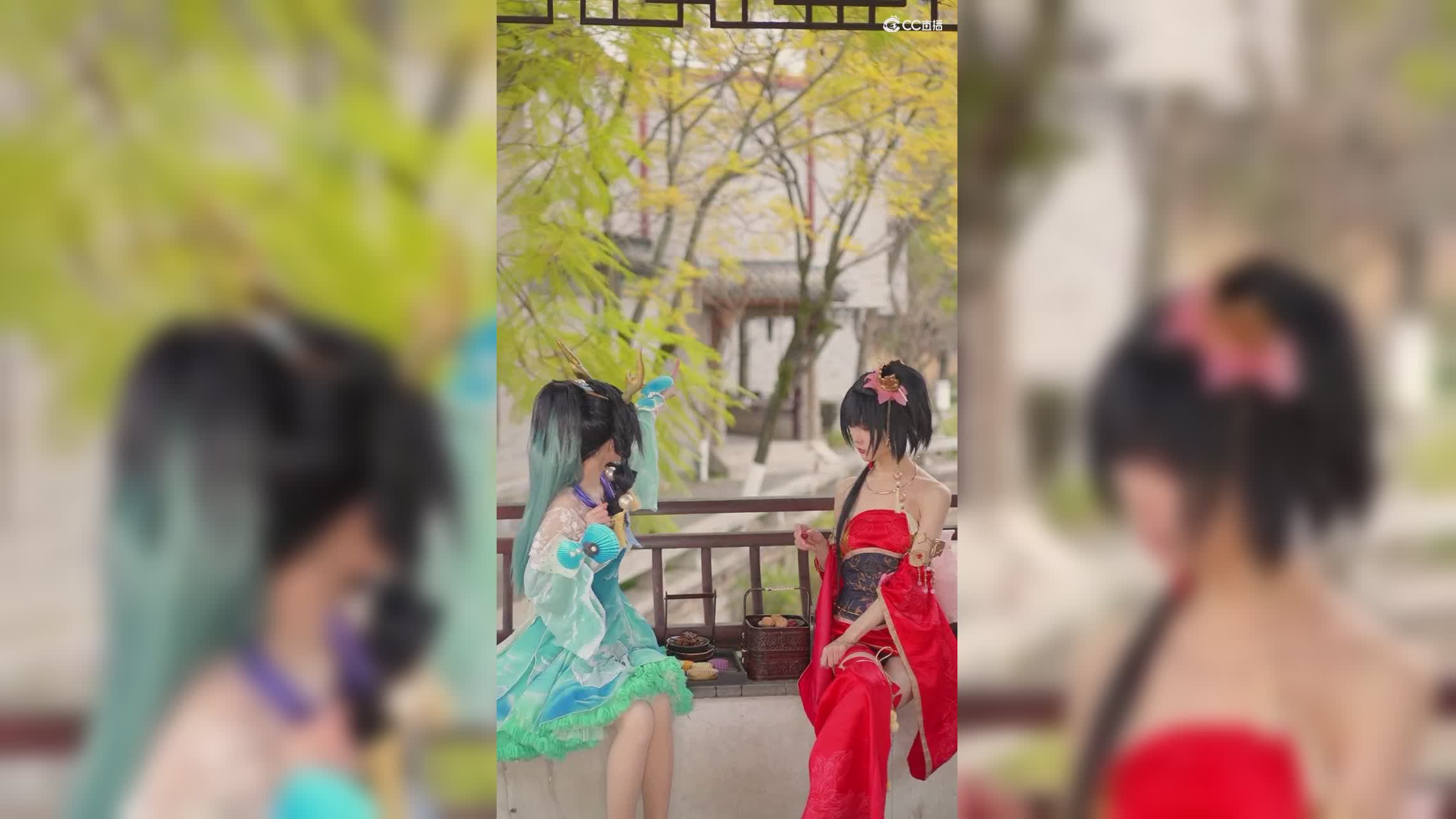 佳人姐妹共品点心