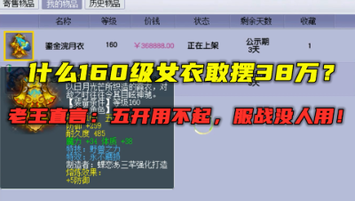 梦幻西游：什么160女衣敢摆38万