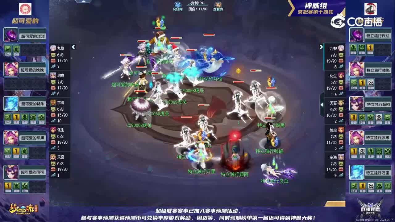 【群雄逐鹿·超级联赛】S1赛季神威组常规赛第十四轮：特立独行VS超可爱的【CC情报站】