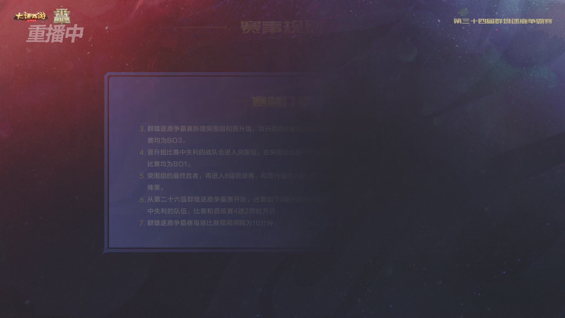 第三十四届群雄逐鹿赛事直播