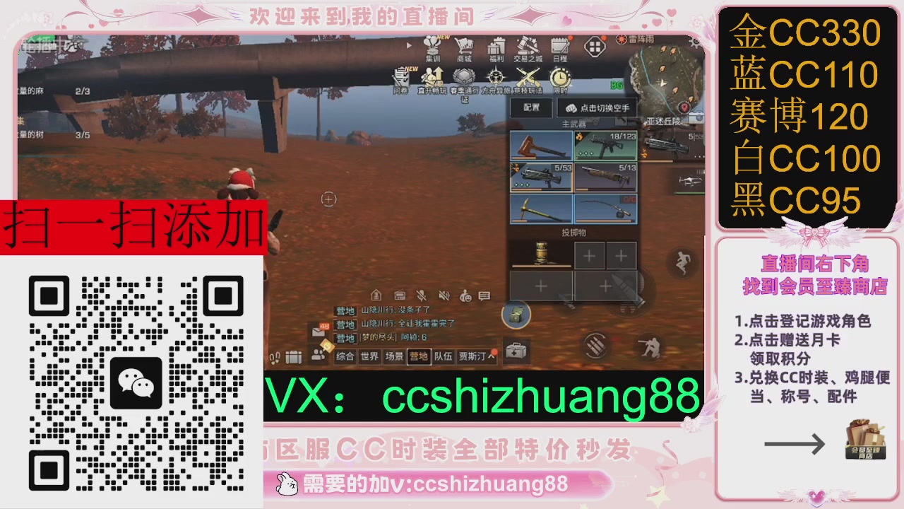 全服时装CC秒发（不是直播是回放哦）需要加V