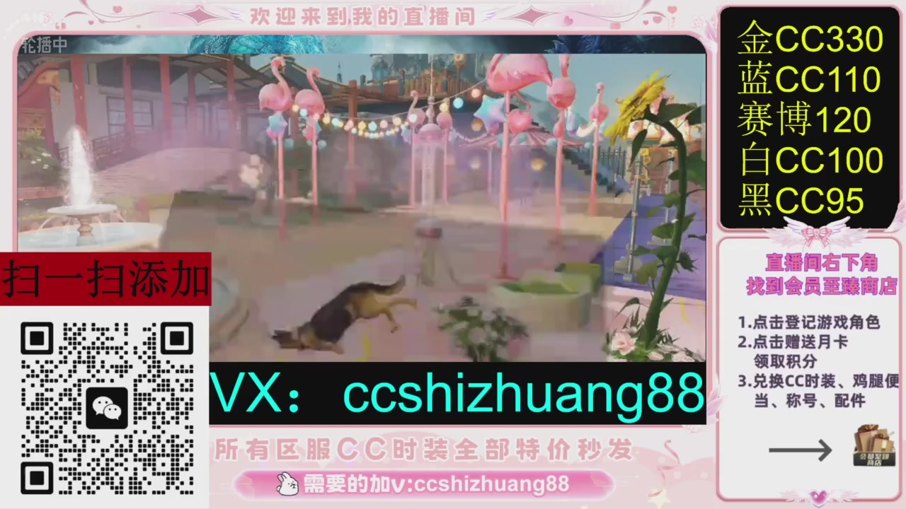 全服时装CC秒发（不是直播是回放哦）需要加V