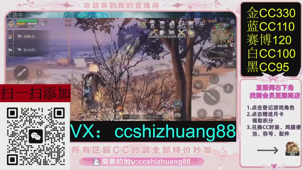 全服时装CC秒发（不是直播是回放哦）需要加V