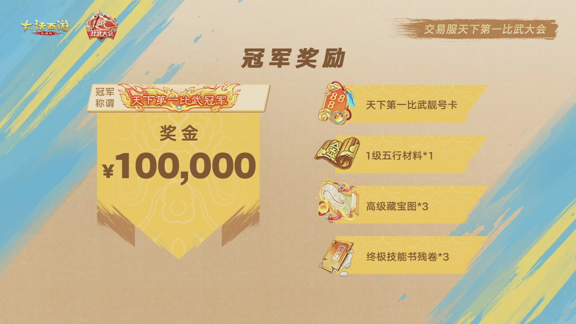 天下第一比武大会，各路豪侠，十年再会