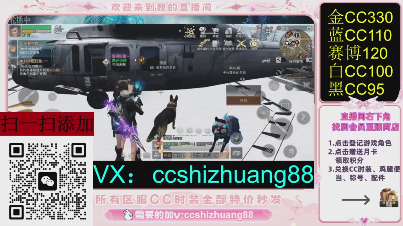 全服时装CC秒发（不是直播是回放哦）需要加V