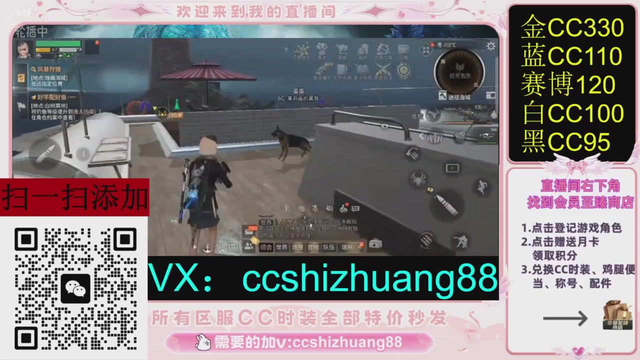 全服时装CC秒发（不是直播是回放哦）需要加V