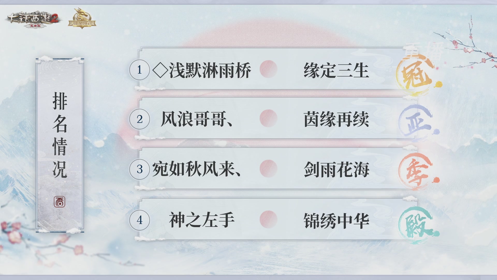 《大话西游2免费版》常规服 2025比武之巅荣耀赛