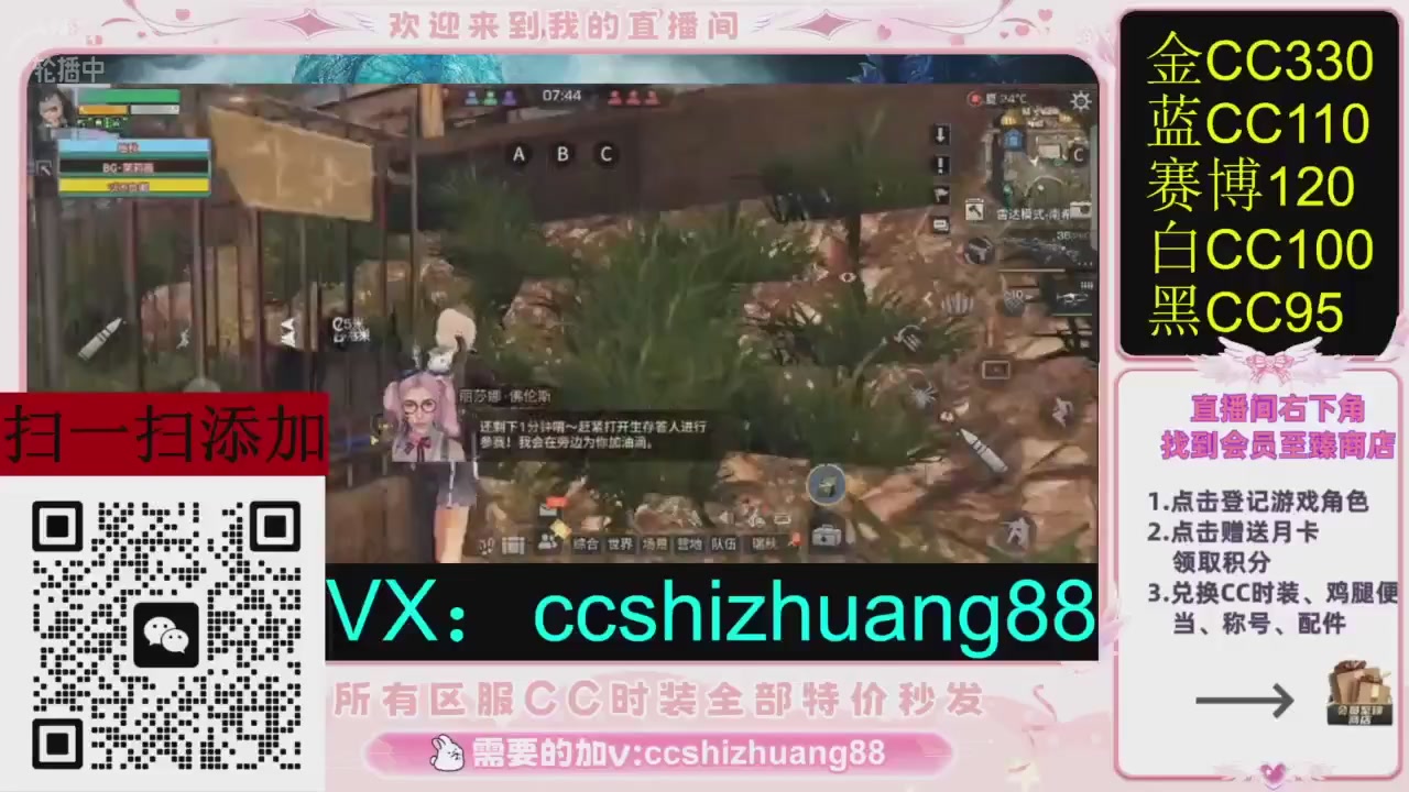 全服时装CC秒发（不是直播是回放哦）需要加V