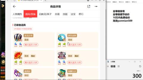 全等级细节估价找号熔练