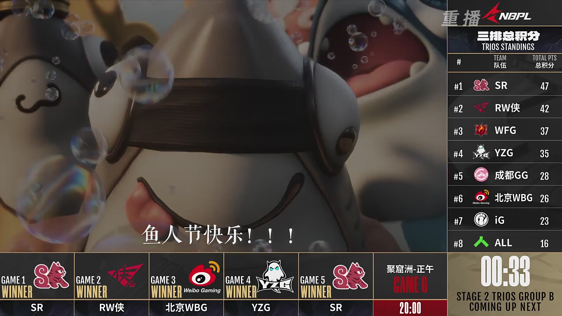 【重播】【NBPL春季赛】三排 第二赛段 B组