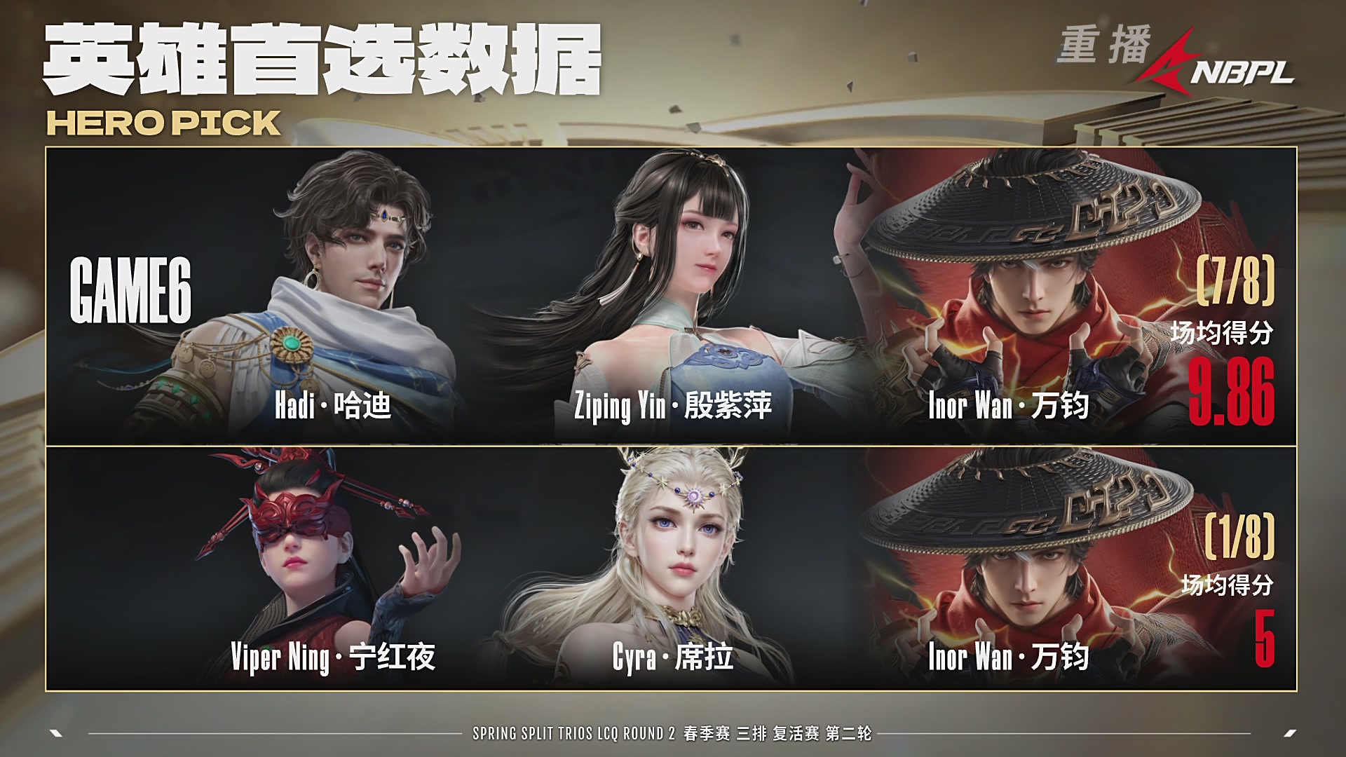 【重播】【NBPL春季赛】三排 复活赛第二轮