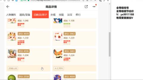 全等级细节找号估价