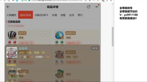 全等级细节找号估价