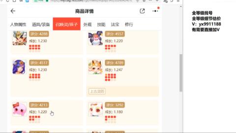 全等级细节找号估价