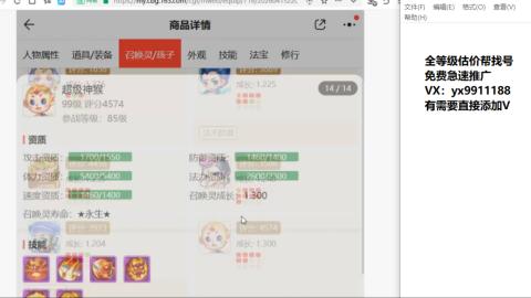 全等级细节找号估价