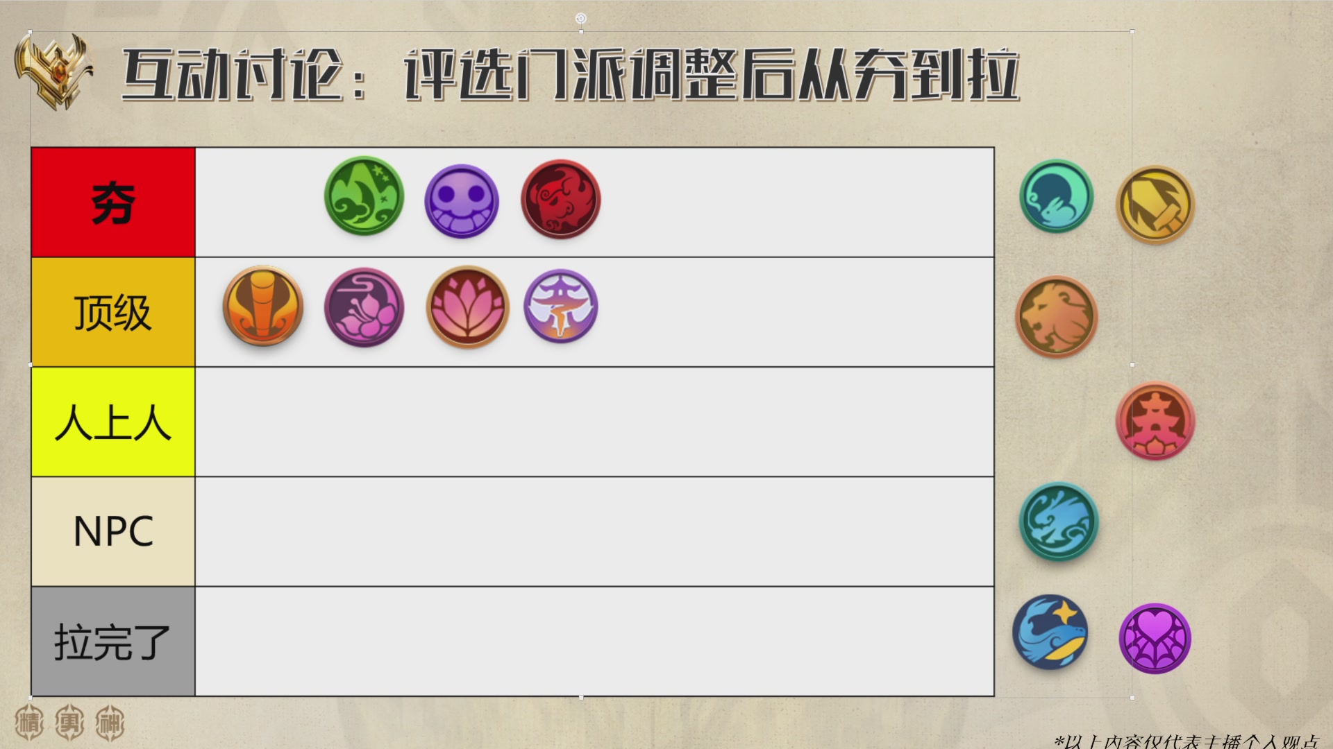 巅峰茶话局-门派调整详解