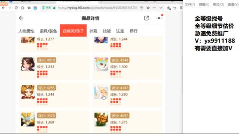全等级帮找号细节估价