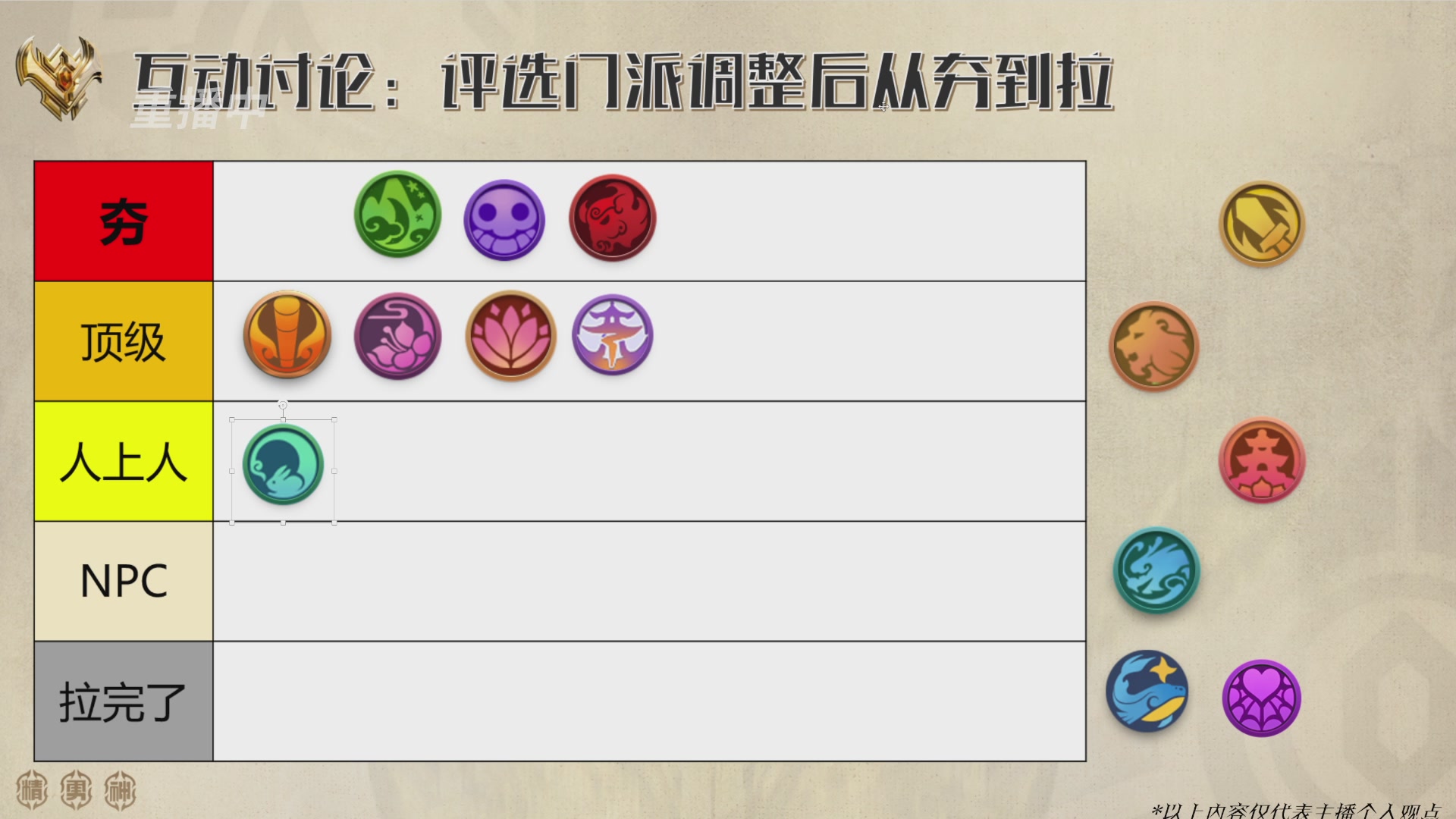 巅峰茶话局-门派调整详解
