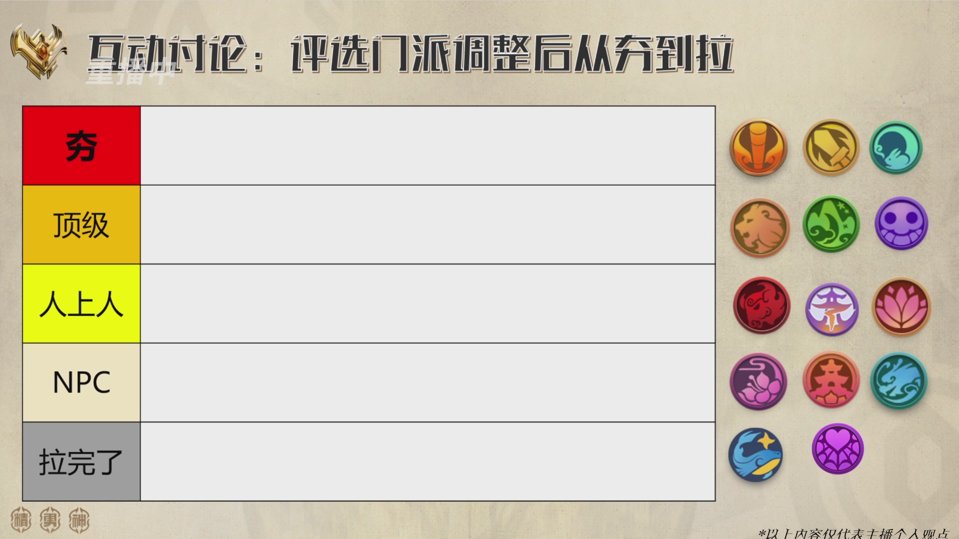 巅峰茶话局-门派调整详解