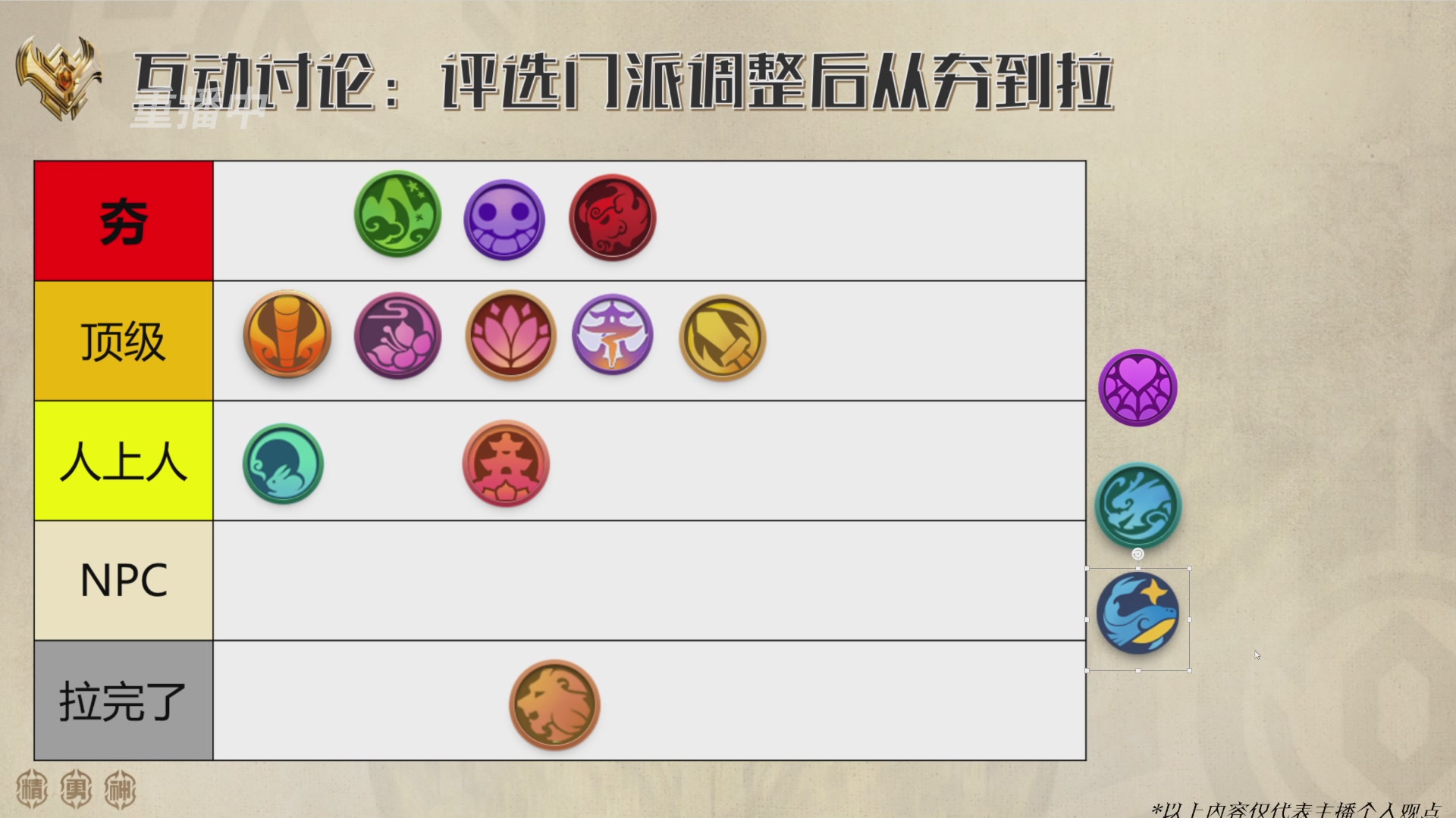 巅峰茶话局-门派调整详解