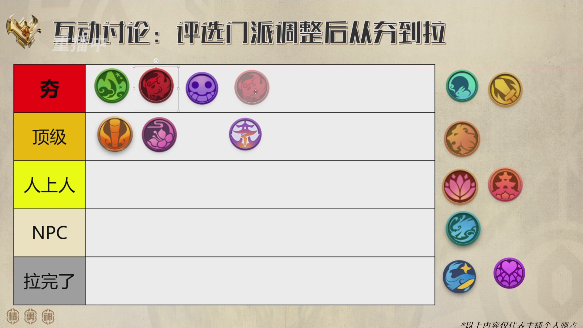 巅峰茶话局-门派调整详解