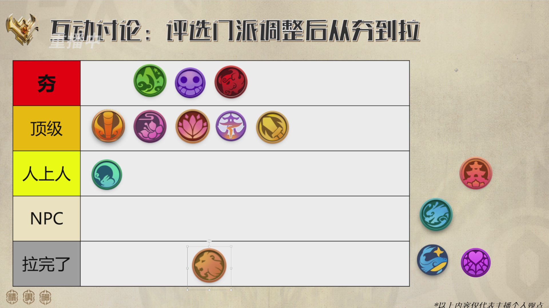 巅峰茶话局-门派调整详解
